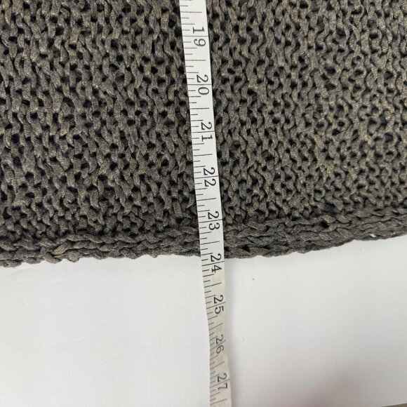 Eileen Fisher Brown Gold Metallic Open Knit Sweater V Neck Sz Lg EUC All Seasons - Picture 6 of 6